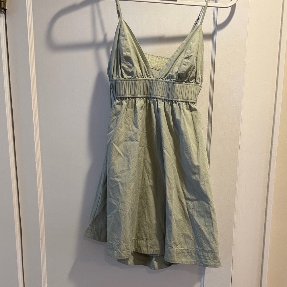 Aritzia Babaton Encourage Poplin  Mini Dress Sage